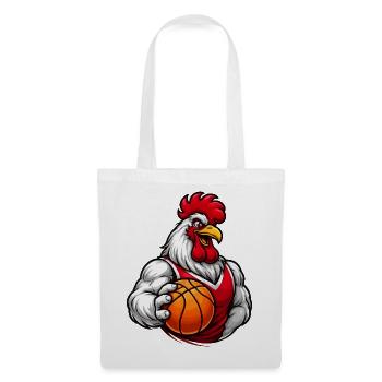 Mascotte du poulet basket-ball - Sac en tissu - blanc - Devant