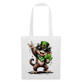 Monkey Shamrock St. Patty's Funny Gift - Tote Bag - white - Front