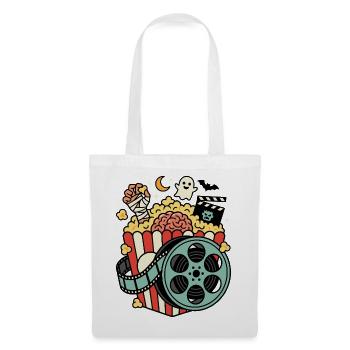 Horror Popcorn Film Nacht Humor - Stoffbeutel - Weiß - Vorne