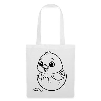 Petit mignon qui éclot à partir d’un œuf - Sac en tissu - blanc - Devant
