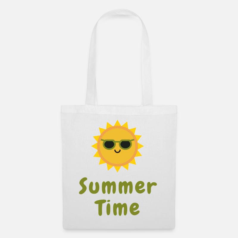 Summer Time Cute Sun Minimal Vacation Design - Tote Bag - white