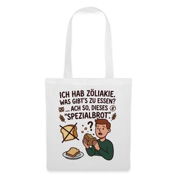 Zöliakie Brot Humor glutenfrei Spruch - Stoffbeutel - Weiß - Vorne