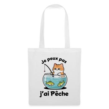 Chat pêcheur dans l'aquarium - Sac en tissu - blanc - Devant