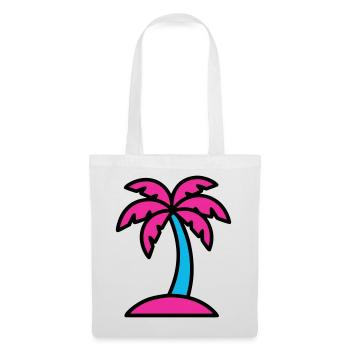 Neon Palme 90er Vaporwave - Stoffbeutel - Weiß - Vorne