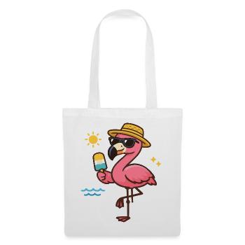 Flamingo Strandheld mit Eis - Tote Bag - white - Front