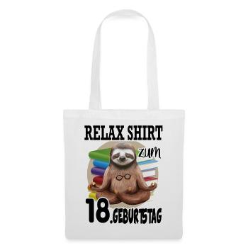 Relaxed Sloth zum 18. Geburtstag Faultier - Stoffbeutel - Weiß - Vorne