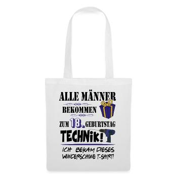 18. Geburtstag Handwerker Technik Werkzeug - Stoffbeutel - Weiß - Vorne