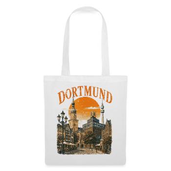  Vintage Dortmund Skyline historische - Stoffbeutel - Weiß - Vorne