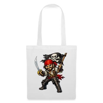 Pirate avec un foulard rouge - Sac en tissu - blanc - Devant