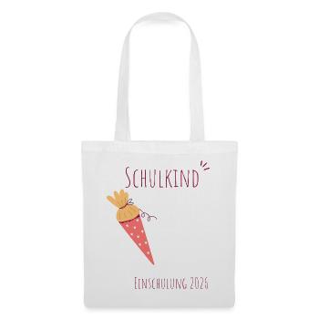 Schulkind Einschulung 2026 personalisierbar - Stoffbeutel - Weiß - Vorne