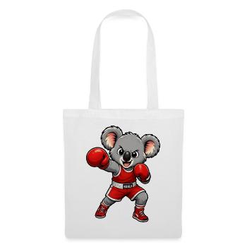 Süßer Koala boxt - Stoffbeutel - Weiß - Vorne