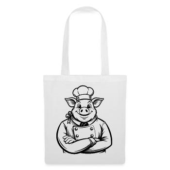Chef Pig - Stoffbeutel - Weiß - Vorne