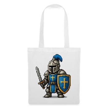 Ritter mit Schild und Schwert - Stoffbeutel - Weiß - Vorne