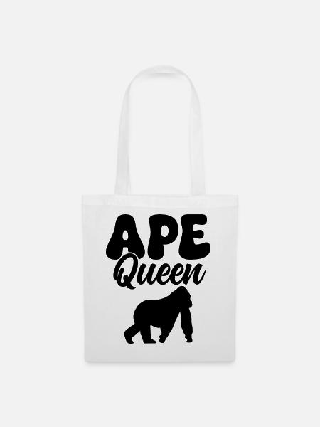Affe Spruch Silhouette - Stoffbeutel - Weiß