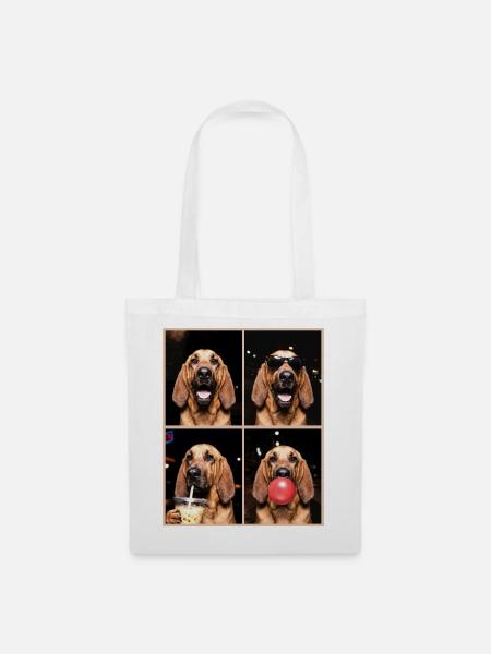 Hunde Bluthund Hund - Stoffbeutel - Weiß