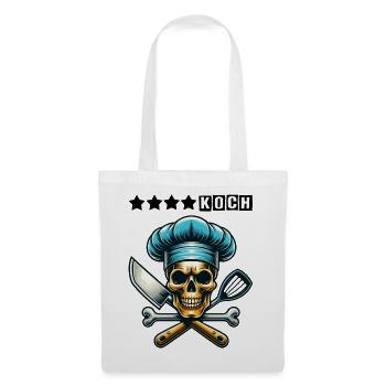 Skull Küchenchef - Stoffbeutel - Weiß - Vorne