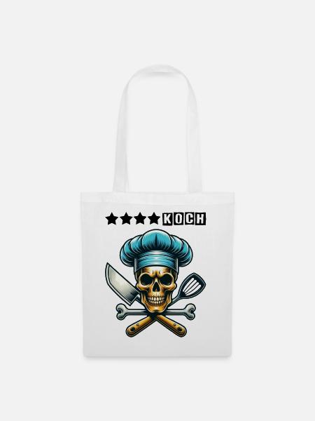 Skull Küchenchef - Stoffbeutel - Weiß