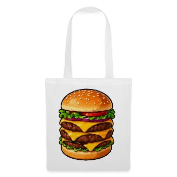 Dreifacher Cheeseburger Kraft - Stoffbeutel - Weiß - Vorne