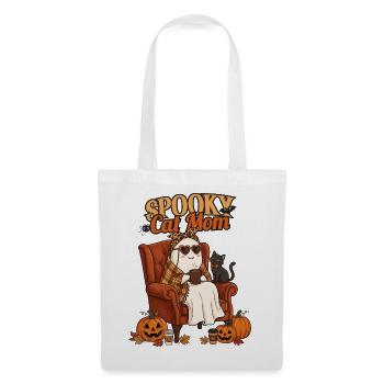 Gruselige Katzenmama Geister-Süße Halloween-Kunst - Stoffbeutel - Weiß - Vorne