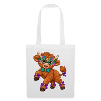 Fluffiges Yak-Maskenfest - Stoffbeutel - Weiß - Vorne