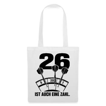 26 ist auch eine Zahl Drei Dartpfeile 5 20 1 - Stoffbeutel - Weiß - Vorne