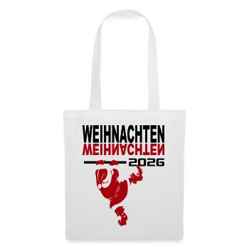 Weihnachten Weihnachtsmann Santa Claus 2026 Baby - Stoffbeutel - Weiß - Vorne