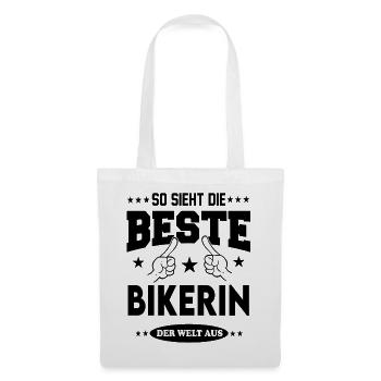 Bikerin Die Beste Berufe Shirt Sterne Arbeit Job - Stoffbeutel - Weiß - Vorne