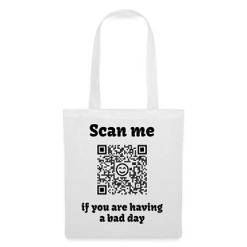 QR-Code mit liebevoller Botschaft - Stoffbeutel - Weiß - Vorne