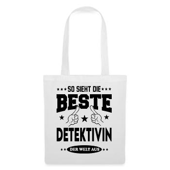 Detektivin Die Beste der Welt Berufe  Arbeit - Stoffbeutel - Weiß - Vorne