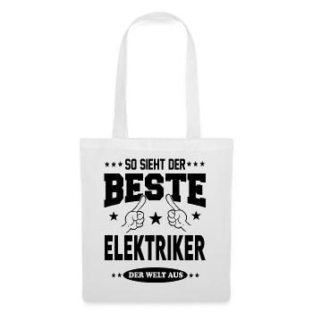 Elektriker Der Beste der Welt Berufe  Arbeit - Stoffbeutel - Weiß - Vorne
