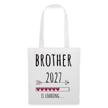 Pregnancy Announcement – Bruder 2027 Geschenk - Stoffbeutel - Weiß - Vorne