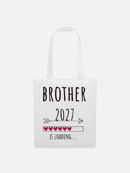 Pregnancy Announcement – Bruder 2027 Geschenk - Stoffbeutel - Weiß