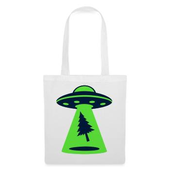Ufo Entfuehrung Wald Logo - Stoffbeutel - Weiß - Vorne