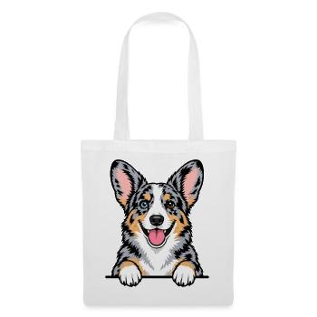 Cardigan Welsh Corgi - Stoffbeutel - Weiß - Vorne