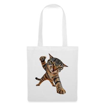 Katze - Stoffbeutel - Weiß - Vorne