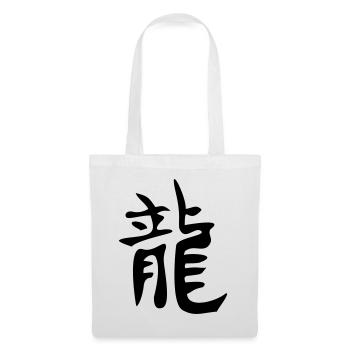 Drachen - Kanji - Stoffbeutel - Weiß - Vorne