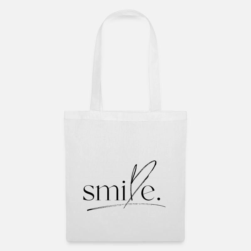 SMILE - Stoffbeutel - Weiß