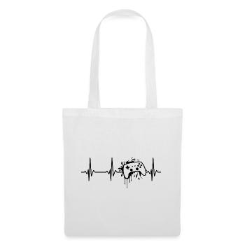 Gamepad Heartbeat Controller Gaming Gamer Gamer - Tote Bag - white - Front