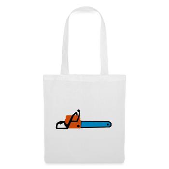 scie à chaîne - Sac en tissu - blanc - Devant
