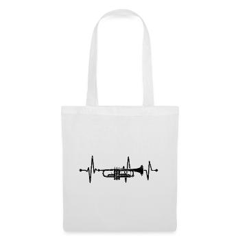 Trompette Heartbeat Musicien Trompette Cuivre Musique - Sac en tissu - blanc - Devant