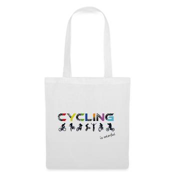 Cycling is colorful ! lgbtq, pride, pride month - Tote Bag - white - Front