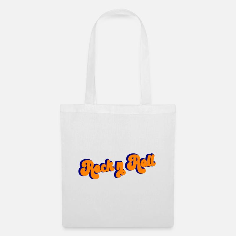 Rock and Roll Design Retro - Stoffbeutel - Weiß