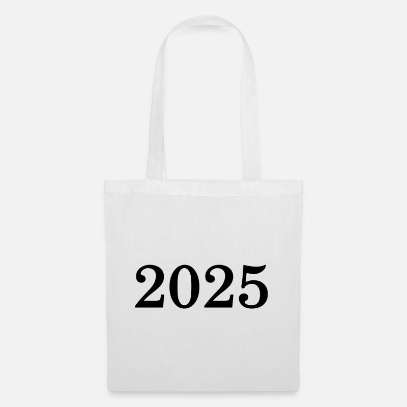2025 Silvester Neujahr schwarz - Stoffbeutel - Weiß