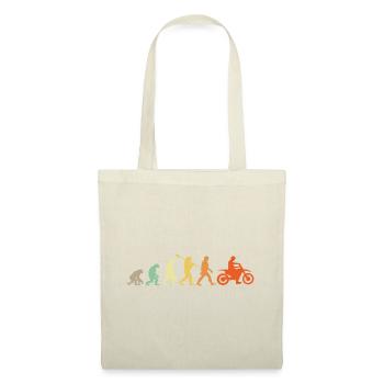 Evolution Motorradfahrer - Stoffbeutel - Natur - Vorne