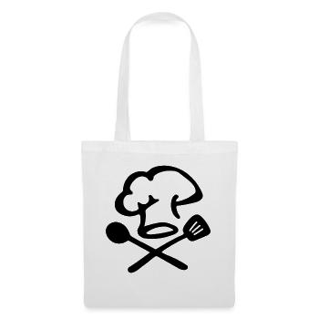 Kochen Symbol Kochmütze - Stoffbeutel - Weiß - Vorne