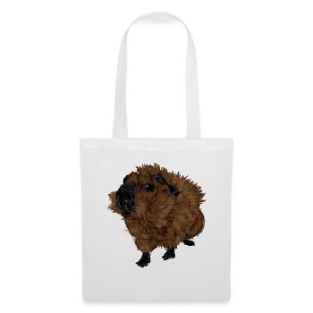 Design mit einem Rosetten-Meerschweinchen 2 - Stoffbeutel - Weiß - Vorne