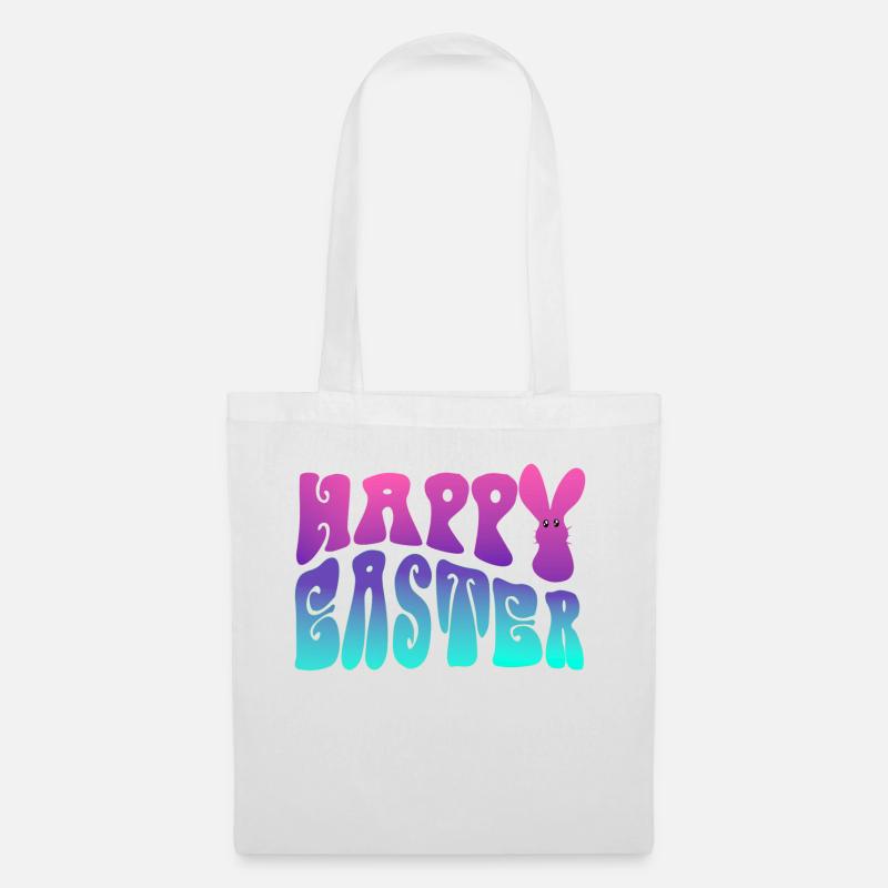 Happy Easter Schriftzug - Stoffbeutel - Weiß