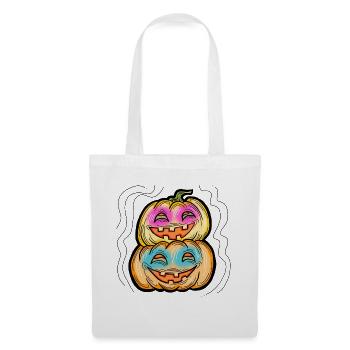 Scary Halloween pumpkin monster face head. - Tote Bag - white - Front