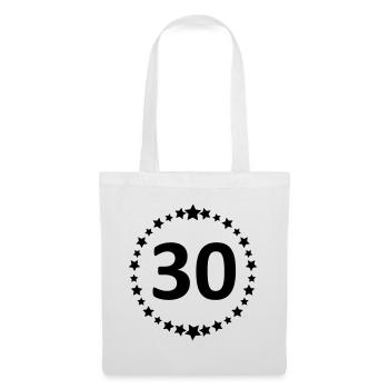 30 / / Trente / / Trentième / / anniversaire / / - Sac en tissu - blanc - Devant