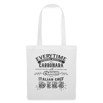 Carbonara Pasta mit Sahne - Stoffbeutel - Weiß - Vorne
